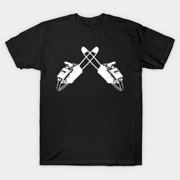 Chainsaw Cross LumberJack T-Shirt by StacysCellar